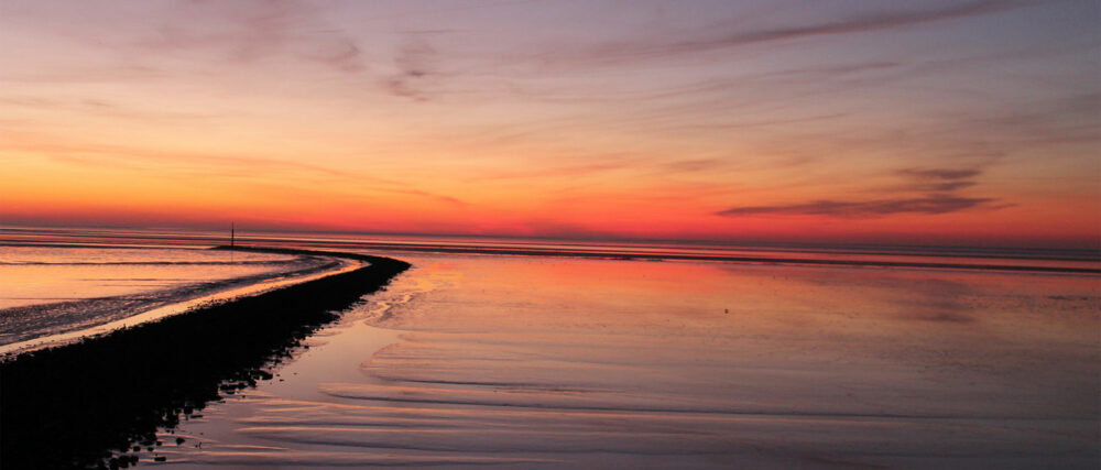 norddeich en la costa del Mar del Norte de Alemania